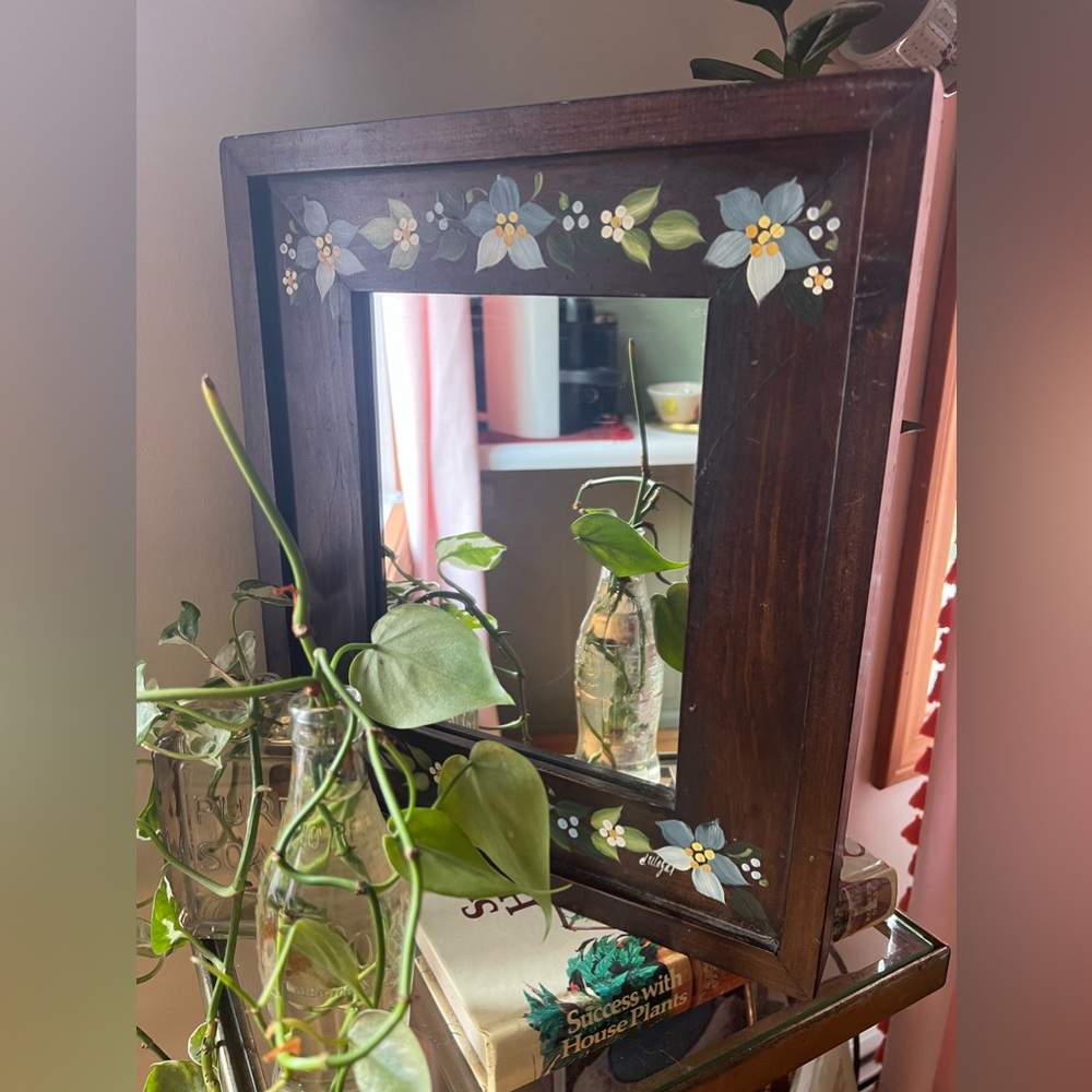 HAND PAINTED FRAMED MIRROR
